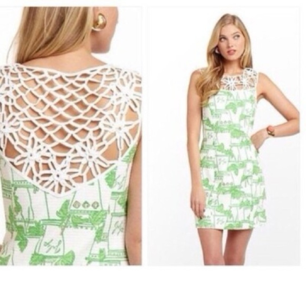 Lilly Pulitzer Green and White Tropical Mini Dress - Picture 2 of 2